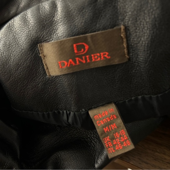 ❤️ Danier Women's Dark Leather Coat M - Picture 5 of 13